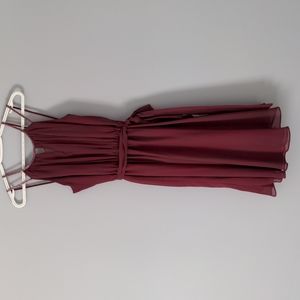 Wine chiffon bridesmaid dress